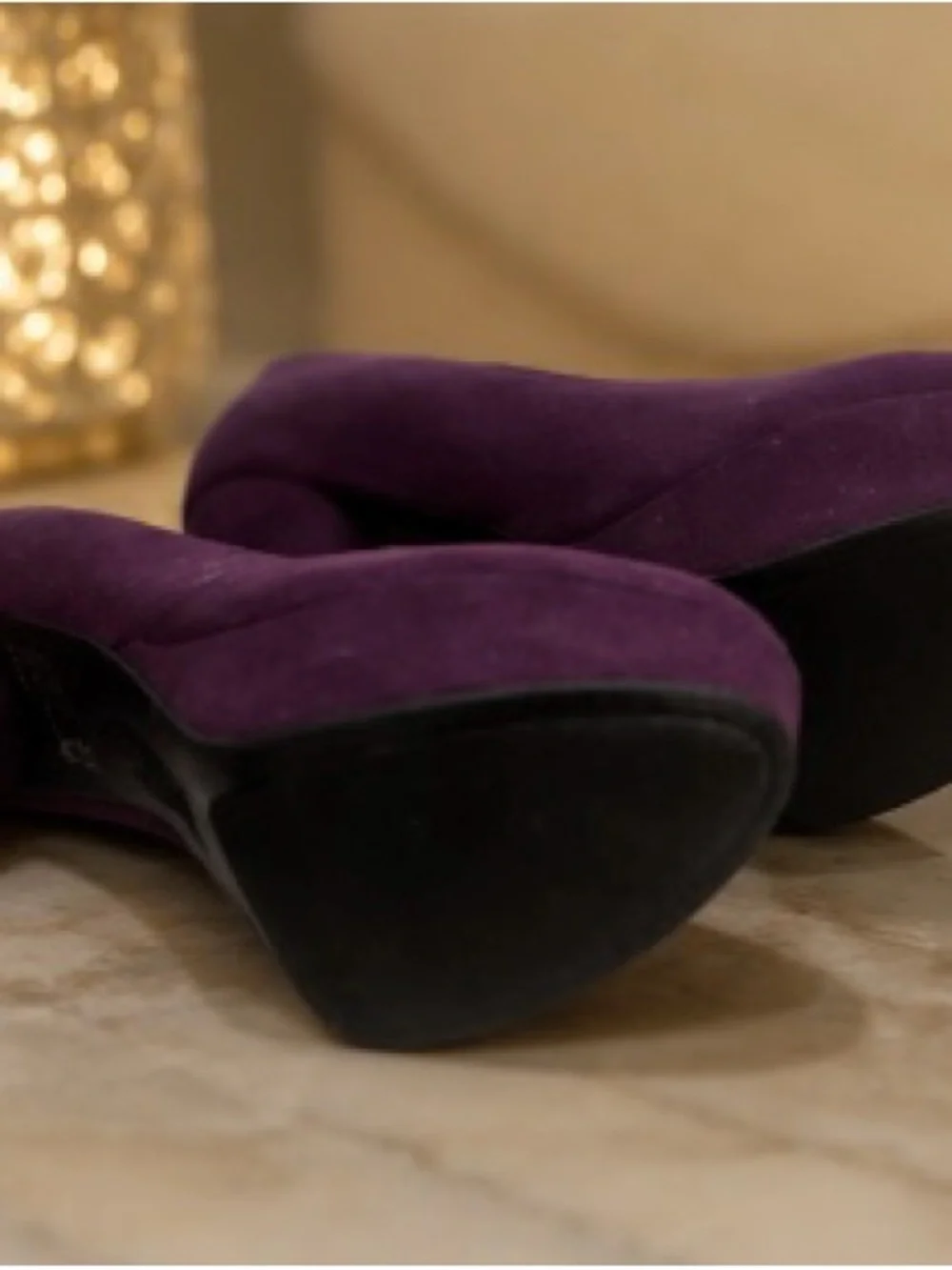 Brash Deep Plum Suede Platform Pumps